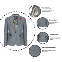 Blazer cinza feminino de corte ajustado