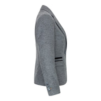 Blazer cinza feminino de corte ajustado