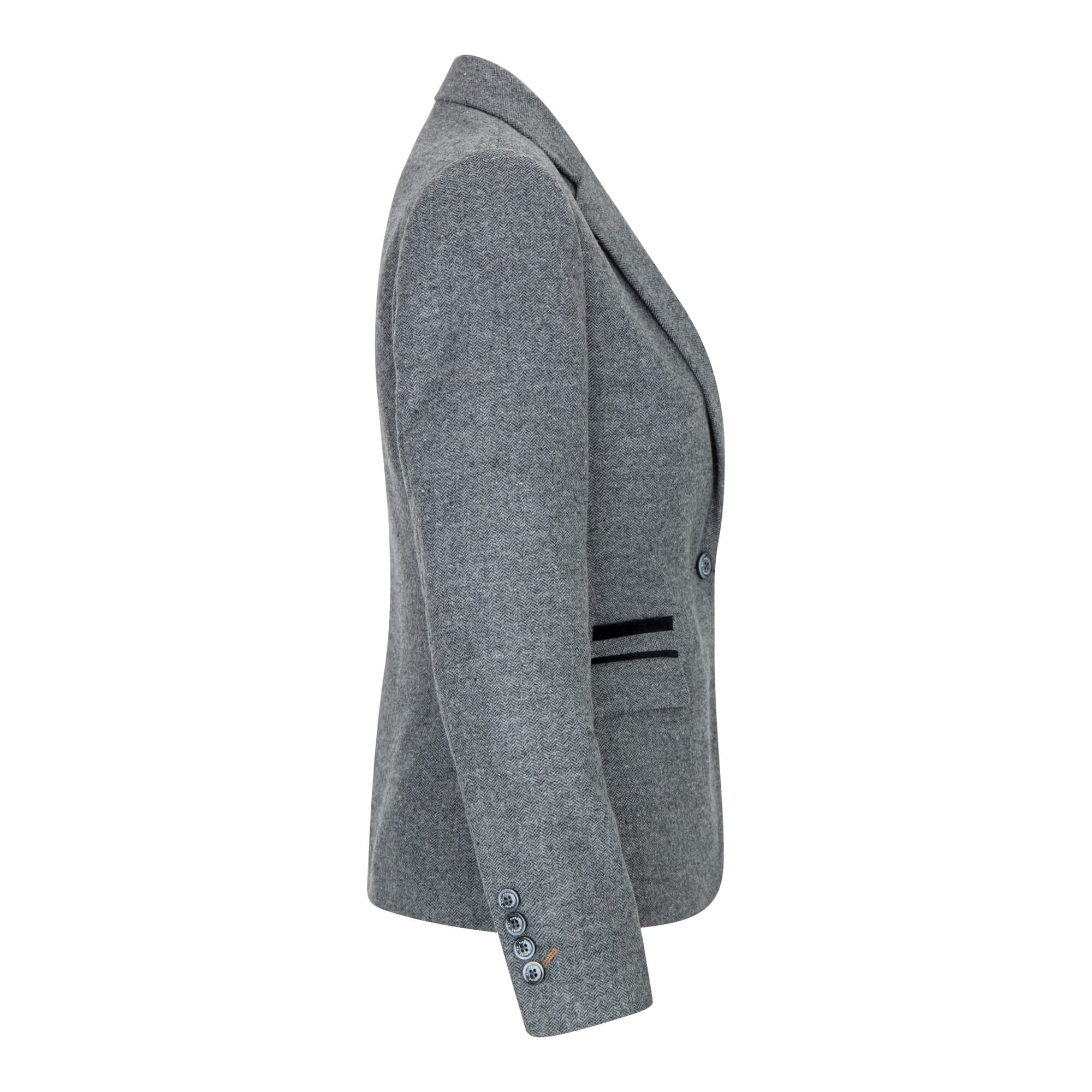 Blazer cinza feminino de corte ajustado