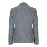 Blazer cinza feminino de corte ajustado