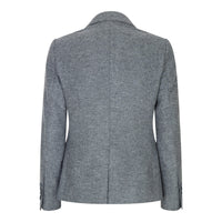 Blazer cinza feminino de corte ajustado