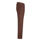 WS-12 - Calças de alfaiataria femininas em tweed espinha de peixe, cor marrom ferrugem