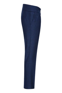 Calça feminina de tweed espinha de peixe azul marinho, estilo vintage clássico dos anos 1920, inspirada em Gatsby Blinders.
