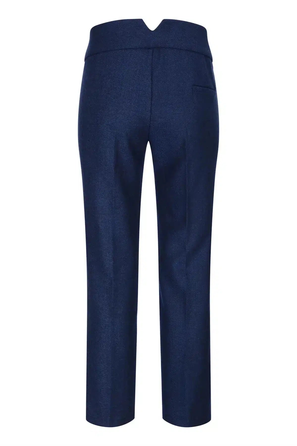 Calça feminina de tweed espinha de peixe azul marinho, estilo vintage clássico dos anos 1920, inspirada em Gatsby Blinders.