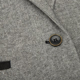wsn03 - Blazer feminino cinza em tweed com patch Elow, estilo anos 1920