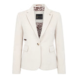 WSN15 - Blazer feminino em tweed de lã creme