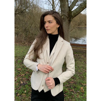 WSN15 - Blazer feminino em tweed de lã creme