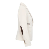 WSN15 - Blazer feminino em tweed de lã creme