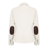 WSN15 - Blazer feminino em tweed de lã creme