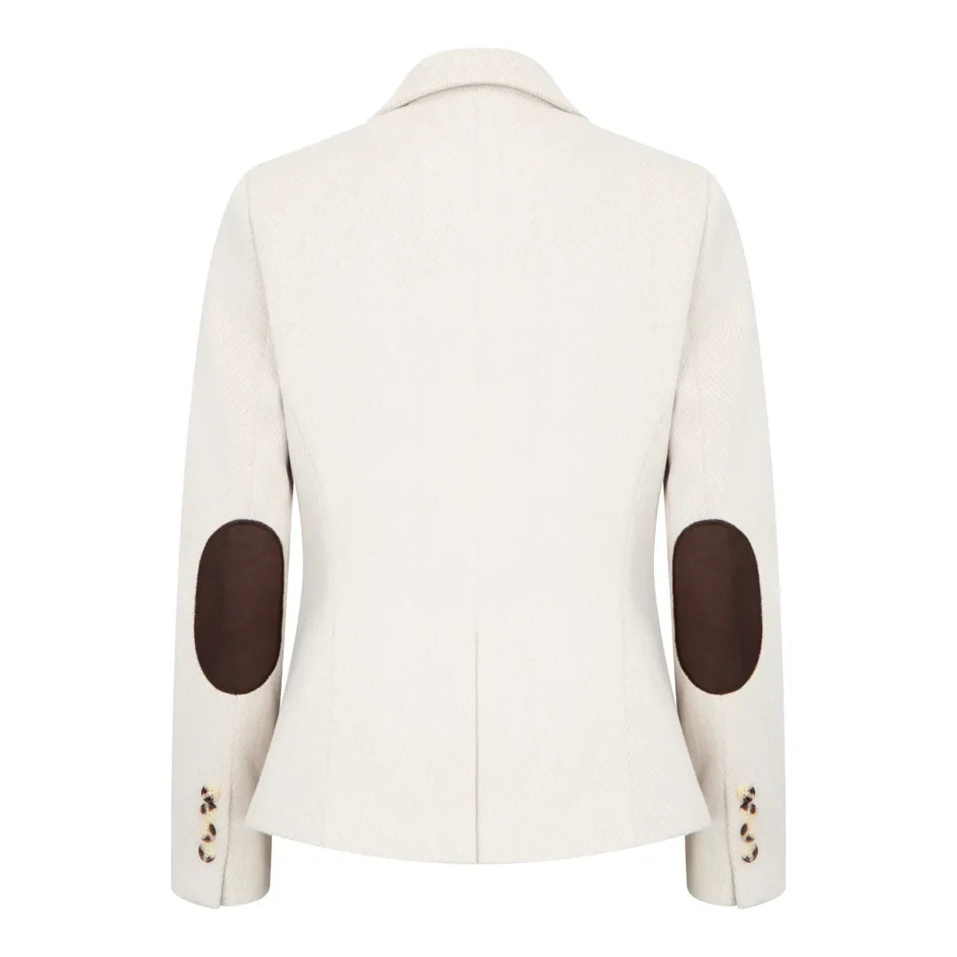 WSN15 - Blazer feminino em tweed de lã creme