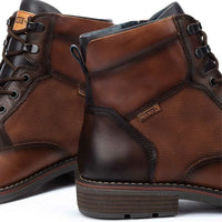 York - Botas de cano curto masculinas em couro marrom Cuero com cadarço