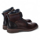 York - Botas de cano curto masculinas Olmo em couro marrom com cadarço