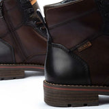 York - Botas de cano curto masculinas Olmo em couro marrom com cadarço