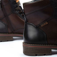 York - Botas de cano curto masculinas Olmo em couro marrom com cadarço